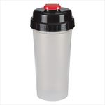 Frosted Bottle with Black Lid and Red Flip-Top